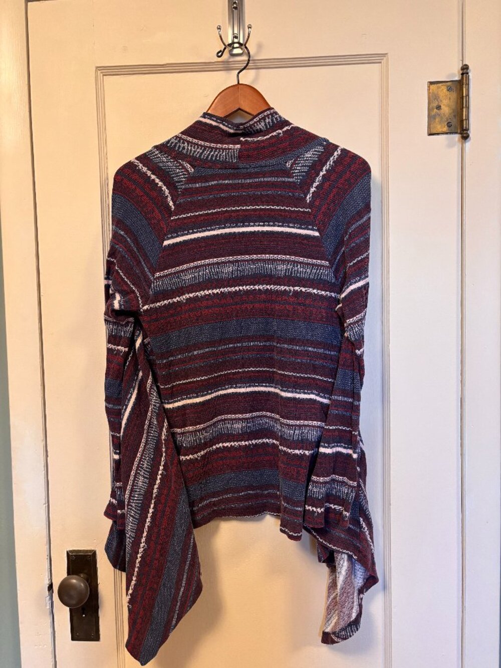 y2k Vintage Splendid Waffle-weave open wrap cardigan festival print